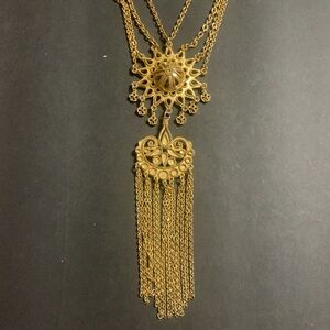 Stunning… Gold Art Nouveau Large 40 inch necklace